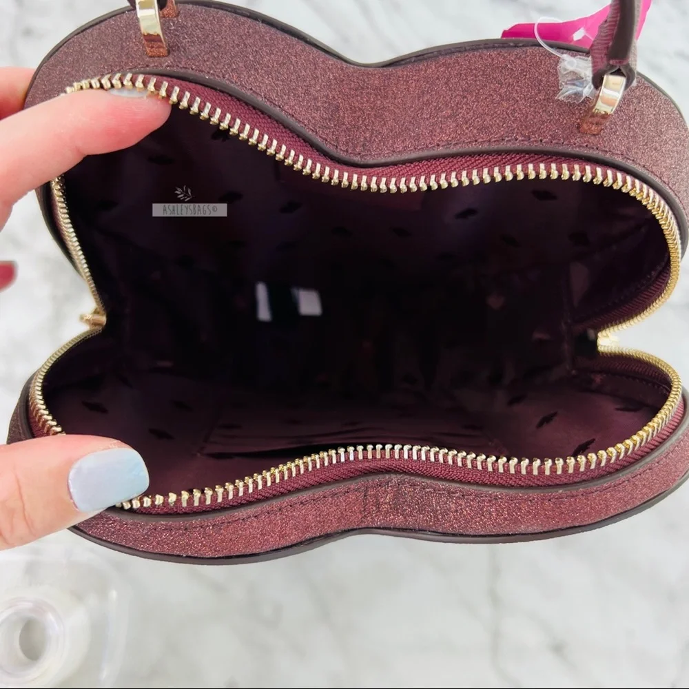 Kate Spade Love Shack Glitter Heart Purse Crossbody & Shimmy Card Holder Wallet - Picture 7 of 16